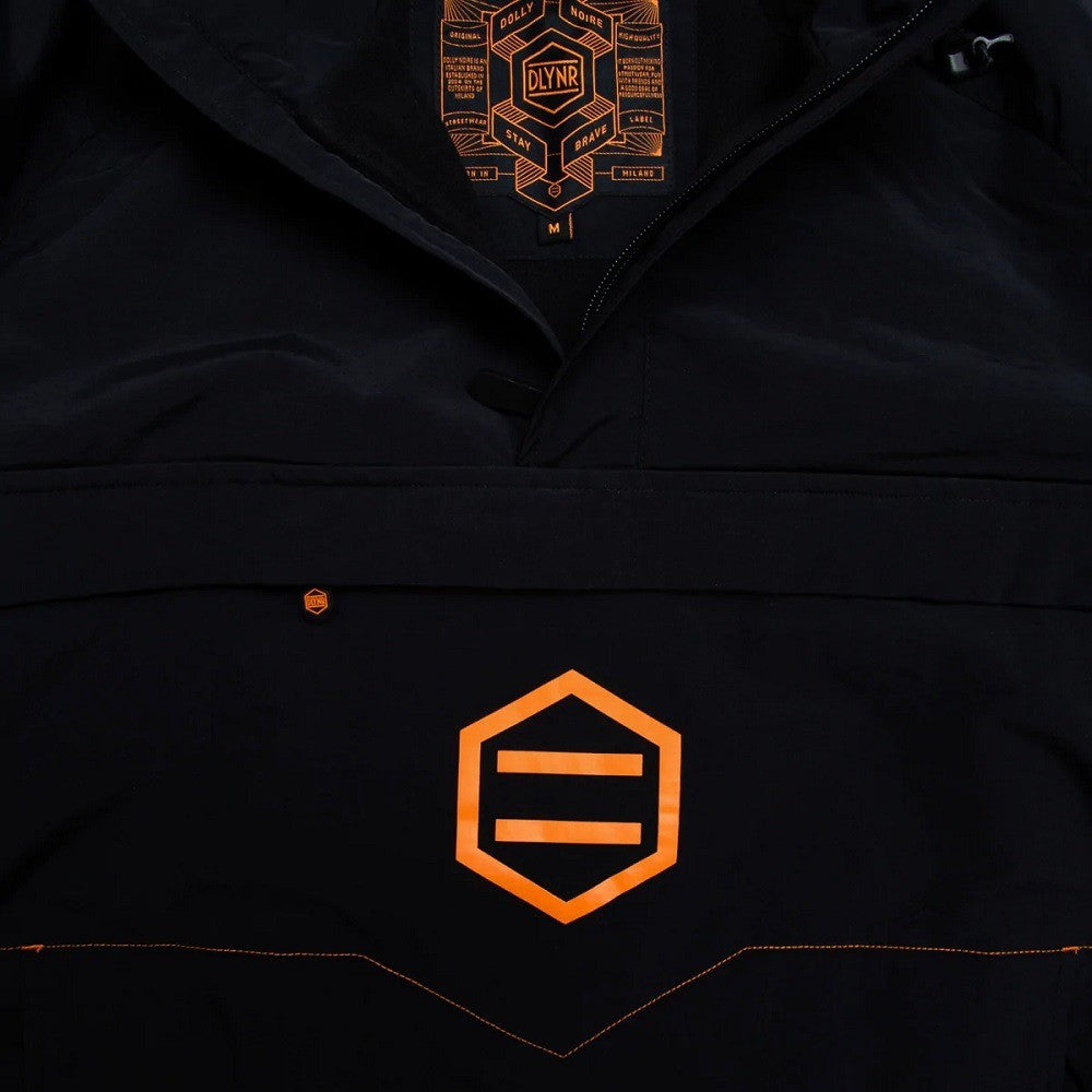 GIACCA ANORAK BLACK AND ORANGE- DOLLY NOIRE